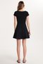Women's Standard Fit Short Sleeve U Neck Black Dress - 5