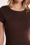 Women's Standard Fit Short Sleeve U Neck Brown Dress - 3