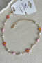 Caprea Brass 22 Cm+ 5 cm Red Floral Anklet Tarnish-Free Women's Colorful Anklet - 3