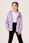 Girl's Combed Cotton Lined Hooded Seasonal Raincoat with Pockets - 3