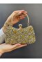 Double Sided Very Stylish Long Strap Evening Dress Bag with Crystal Stone