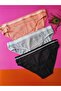 Camisole Fabric 3-Piece Black, Dusty Rose, Blue Color Pad Bra Panty Set - 4