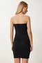 Women's Black Rose Detailed Strapless Ribbed Knitwear Dress Ns00441 - 4