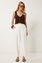 Women's Ecru Pocket Gabardine Linen Trousers Ns00439 - 2