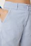 Women's Sky Blue Fringed City Size Linen Shorts Gk00020 - 4