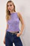 Lila Back Detailed Glittering Sequin Knitted Blouse Tprss25Bz00036