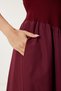 Knitted Top Poplin Skirt Dress Burgundy Lpb0002 - 5