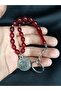 Powder Amber Rosary Keychain – Metal Ornament with Allah Written – Bag and Car Accessory - 3