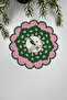 Flower Shaped Cup Matching Bird Design Embroidery Edge Cocktail Napkin 1 Piece