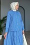 Guipure Detailed Brode Suit Blue 3001 - 4