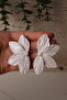 Polymer Clay Special Design White Pearlescent Earrings, Large Half Flower Earrings, Bridal Accessory - 8