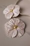 Polymer Clay Special Design White Pearlescent Earrings, Large Flower Earrings, Bridal Accessory - 4