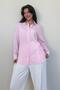 Pink Long Sleeve Striped Oversize Shirt Mg2080 - 5