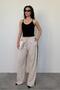 Beige Stripe Detailed Wide Leg Women's Tracksuit Mg2441 - 5