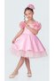 Fanari Crepe Satin Gren Supported Girl Evening Dress M00735 Pink