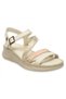 D25Ys-2365 Beige Powder Skin Leather Comfort Women's Sandals