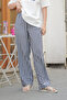 Women's Petite Checkered Seersucker Slim Elastic Trousers - 6