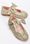 Very Stylish and Very Comfortable Insole Orthopedic Children's Daily Glittery Bow Tie Ballerinas - 2