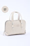 Cream Shk224 Faux Leather Mini Size Zippered Single Compartment Chain Hand. Arm and Shoulder Bag - 2