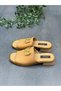 Tan Leather Buckle Orthopedic Women's Daily Slippers - 2