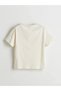 Lcw Kids Ecru Crew Neck Floral Girl's T-Shirt - 2
