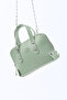 Mint Green Shk224 Faux Leather Mini Size Zippered Single Compartment Chain Hand. Arm and Shoulder Bag - 6