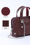 Claret Red Shk224 Faux Leather Mini Size Zippered Single Compartment Chain Handbag. Arm and Shoulder Bag - 5