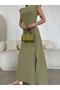 Brand Equivalent Summer Wide Midi Skirt Waist Fitted Long Slit Detail Wadded Pinterest Model Dress - 4