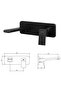 Tiera Concealed Sink Faucet Matte Black Set (102167605C1-K+102166601C1) - 2