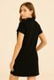 Women's Pocket Polo Neck Dress Black - 4