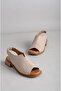 Seç 038 Genuine Leather Women Sandals with Heels Vizon - 5