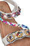 Daisy Comfortable Sole Stone Bead Detailed Women's Sandals - 6
