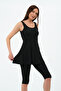 Women's Plain Lycra Tights Dress Swimsuit - 5