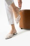 Stone and Embroidery Embroidered Women's Stylish Flat Sole Ballerinas - 4