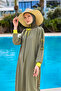 Khaki Full Covered Hijab Swimsuit with Fixing,