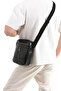 Genuine Leather Men's Upright Shoulder Bag, Crossbody Bag, with Removable Adjustable Strap, Black Color - 3