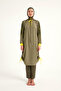 Khaki Full Covered Hijab Swimsuit with Fixing, - 5