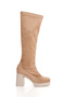 Seren Nude Blunt Toe Platform Heeled Boots - 3