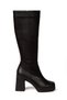 Seren Black Blunt Toe Platform Heeled Boots - 3