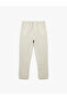 Cotton Lace-Up Waist Pocket Detailed Canvas Chino Pants - 3