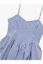 V-Neck Striped Balloon Mini Dress with Rope Straps - 6