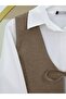 Vest Lace-Up Wide Leg Pants Double Linen Suit - Brown - 2