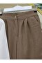 Vest Lace-Up Wide Leg Pants Double Linen Suit - Brown - 3