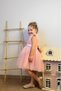 Powder Top Satin Back Big Bow Shoulder Small Bow Detail Tulle Girl Child Baby Girl Dress - 4