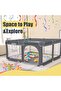 SKY-TOUCH Baby Playpen | Portable Playard for Babies | Sturdy Anti-Fall Baby Playpen Activity Center | Breathable Mesh | 4 Pull-Up Ring｜Install Accessories | 180 x 150 cm,Gray,Indoor&Outdoor - 4