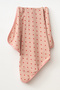Dusty Rose Heart Natural Cotton 80X90 cm Single Layer Baby Blanket