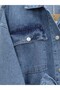 Denim Suit with Lace-Up Waist and Pocket Pocket - 4