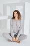 100% cotton long sleeve women's pajama set 98281 - 2