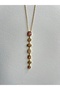 Silver & Gold Pink Zircon Stone Steel Y Necklace - 3
