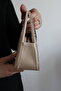Gold Skin Stone Detailed Mini Evening Dress Bag - 3